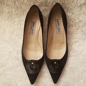 Jimmy Choo Black Suede/Patent Shoes